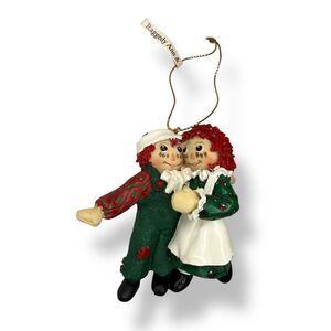 Vintage 1998 Raggedy Ann & Andy Christmas Ornament Holiday Collectible